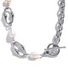 Yhpup 316l Stainless Steel Natural Pearl Chain Toggle-Clasps Bracelet Bangle for Women Elegant Fashion Jewelry Bijoux Waterproof