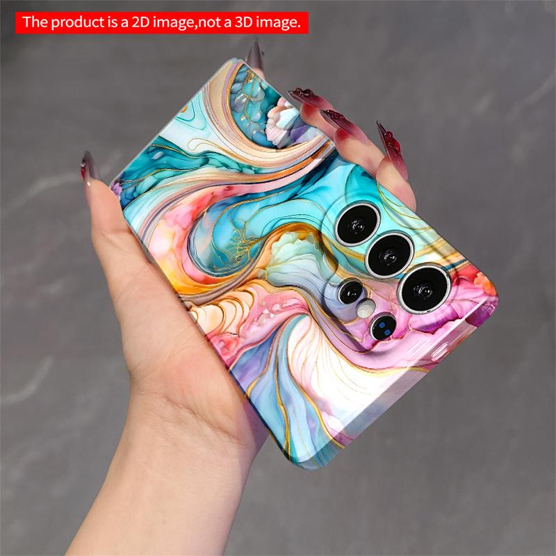 2DFlat Samsung Phone Case Fluid Pastel Floral Art Phone Case Applicable To Galaxy S22 S23 S24 S25ULTRA S26 A12 A13 A14 A15 A16  A34 A35 A54 A55