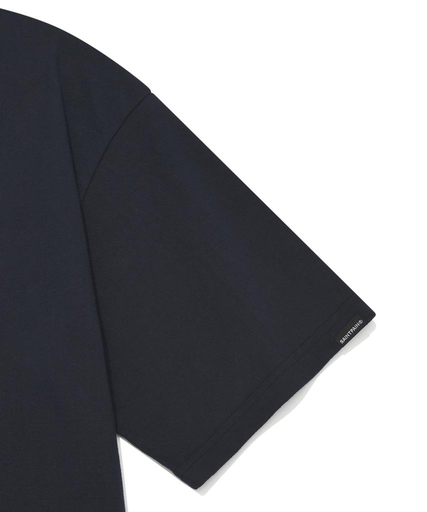 SAINTPAIN Sp Gothic Saint Logo Short Sleeve T-Shirt - Navy