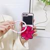 Luxury Cute Fresh Weave Yarn Flower Case with Ring Bracelet for Samsung Galaxy Z Flip 5 Z Flip 4 Zflip 3 Flip5 Cover