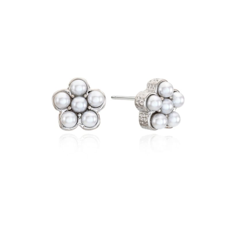 VINTAGE HOLLYWOOD Texture Pearl Flower Earrings_VH249OEA010M