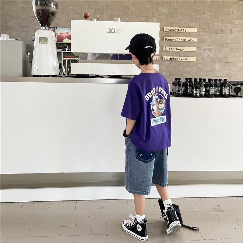 Boys' Summer Mid-Length Denim Shorts