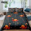 Home Living Luxury Flamingo Print 2/3Pcs Soft Duvet Cover PillowCase Queen and King Size Kids Bedding Set EU/US/AU Size