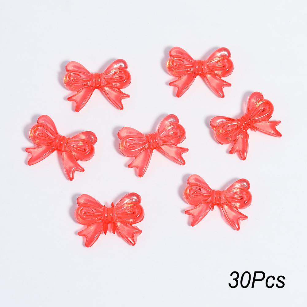 30Pcs Multicolor Transparent Acrylic Bowknot Beads For DIY Bracelet Earring Keychain Daliy Jewelry Supplies