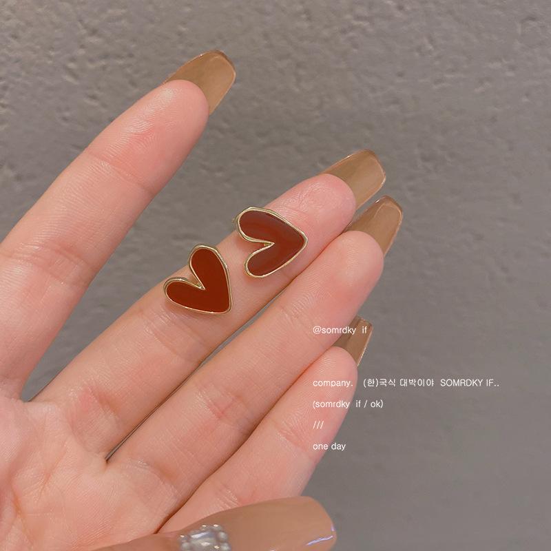 Серебряная игла новогодние красные серьги женские на ветру пусеты ретро темперамент уши S925 silver needle