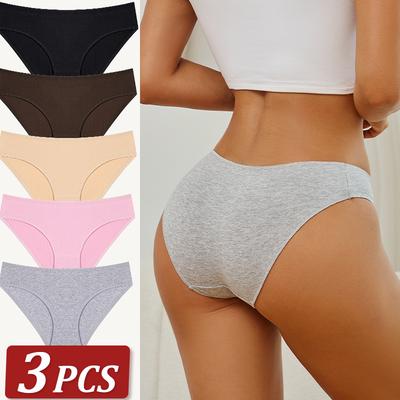 3 Stück Damen Baumwollslips Nahtlose Unterwäsche Damen Slips Sexy Atmungsaktive Slips Damen Stretch Damen Weiche Lingerie