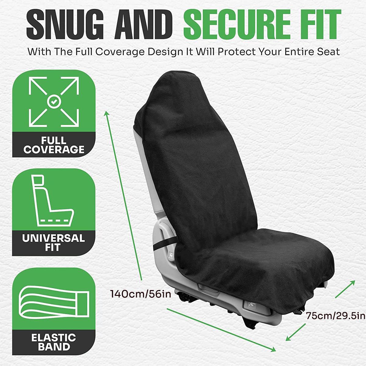 

Универсальный чехол для сиденья автомобиля, водонепроницаемый, регулируемый, эластичный ремень, нескользящий, дышащий, чехол для переднего и заднего сиденья чёрный