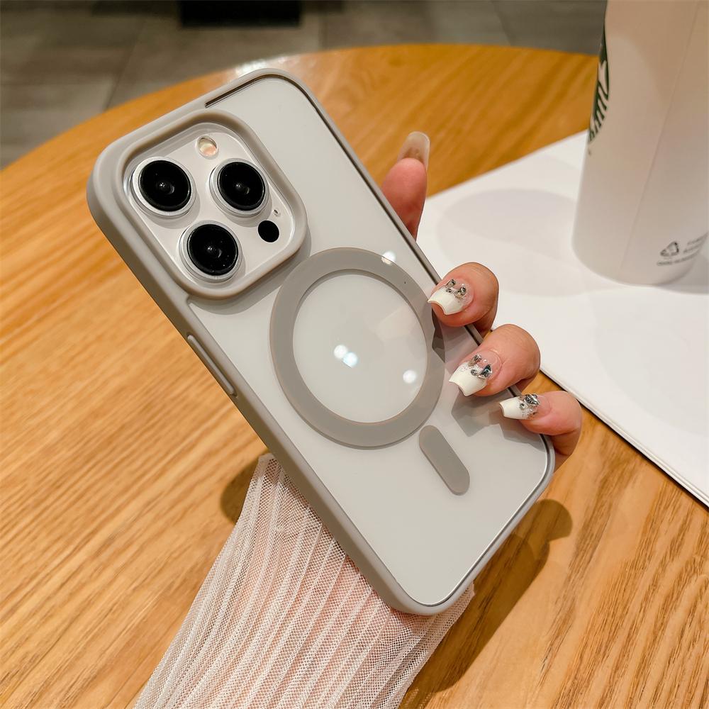 Luxury Transparent Magnetic Phone Case for iPhone 15 14 12 11 13 Pro Max Mini X XS XR 7 8 Plus for Magsafe Charge Acrylic Cover