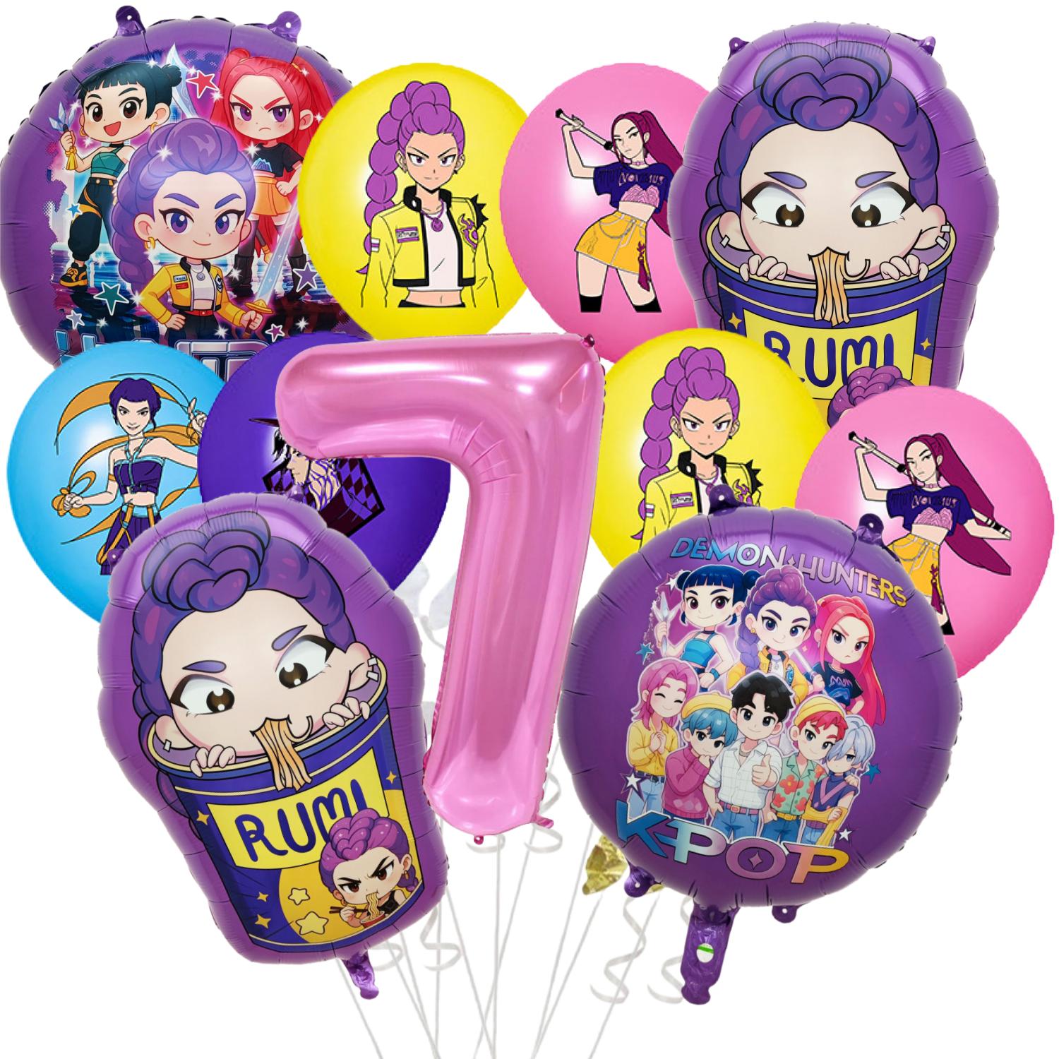 

1 комплект Kpop Тема Охотников на демонов Алюминиевая фольга Латексный шар Детское украшение на день рождения Аниме Kpop Аниме Вечеринка Принадлежности Подарки 40inch