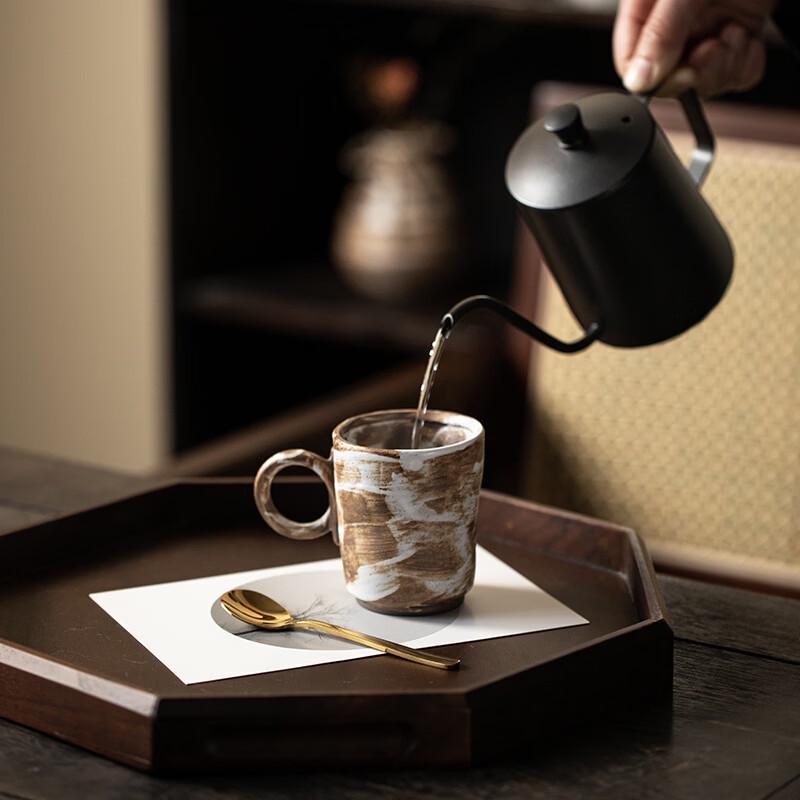 OLOEY Vintage Gilded Ceramic Coffee Mug