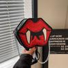 Persönlichkeit Trendige Damen Umhängetasche Flammenrot Lippen Vampir Pailletten Dekoration Damen Messenger Bag für Halloween Party