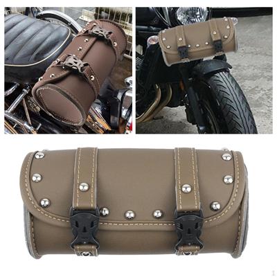 PU-Leder Motorrad Werkzeugtasche Aufbewahrung Vintage Rolle Seite Heck Satteltaschen Passend für ATVs