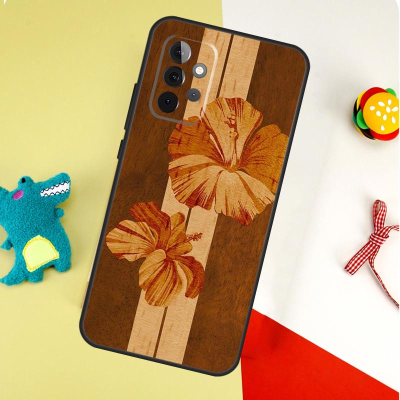 Hibiscus Retro Hawaiian Flower For Samsung Galaxy A53 A33 A13 A54 A34 A14 A55 A35 A15 A05 A06 A16 A22 A32 A52 Phone Case