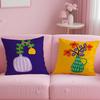 Cartoon Vase Cushion Cover Soft Short Plush Double-Sided Printing Home Decor Machine Washable Pillow Case Gift
