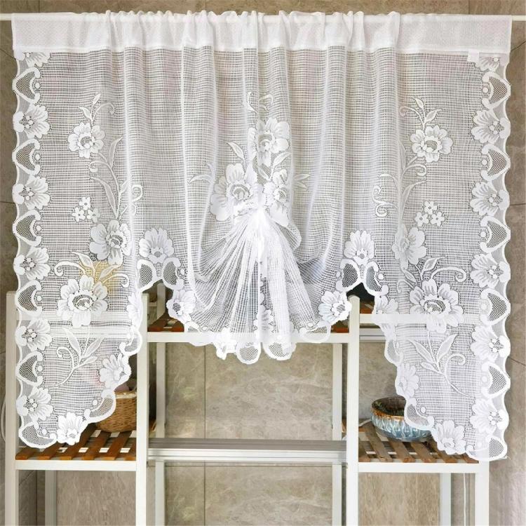 Charm Butterfly Lace Drape for Small Window in Any Room Polyester Curtain Swag & Tiers with No Harmfuls Coating