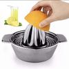 Manual Citrus Juicer Stainless Steel Handheld Lemon Orange Juicer Portable Fruit Squeezer Kitchen Tool with Handle and Strainer