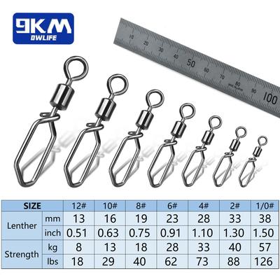 Fishing Swivels Snap 25~100Pcs Hooked Snap Stainless Steel Fishing Rolling Barrel Swivel Fishing Lure Connector Interlock Snap