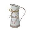 Rustic Plant Vase Country Style Galvanized Bouquets Planter Decorative Flower Arrangement Pot with Handle for Garden Living Room