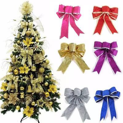 Vibrant Christmas Bow Decoration Ornament for Dressing Up Your Tree Pack of 5