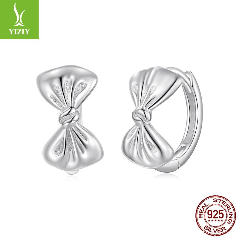 Elegant Princess Bow Earrings, Classic Design S925 Sterling Silver Earrings