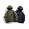 SINKACME Men's Retro Japanese Casual Workwear Winter Hooded White Duck Down Jacket YR281