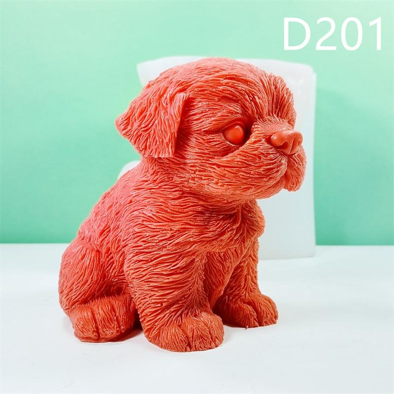 Large New Teddy Dog Candle Silicone Mold Cartoon Dog Resin Silicone Mold New Year Christmas Gift Home Decor