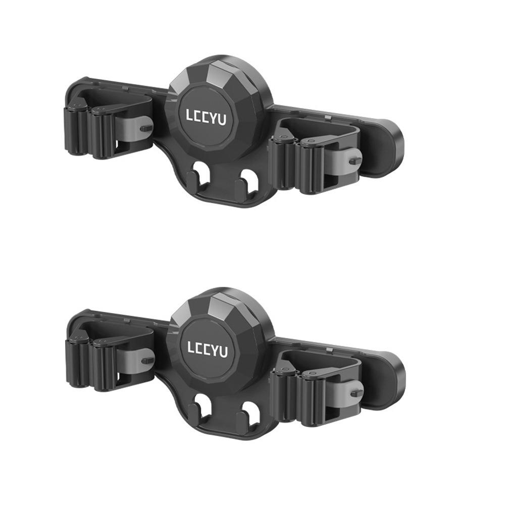 

2Pcs Wall Mounted Suction Cup Mop Holder ABS Mop Storage Rack Multifunctional Mop Clip Rack Kitchen серый