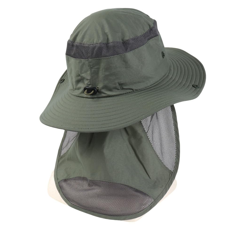 North Hat for Sun Shield Water UV Removable Chin Time KM [The Face] Kids, Hat, Repellent, Protection, Strap, Green,