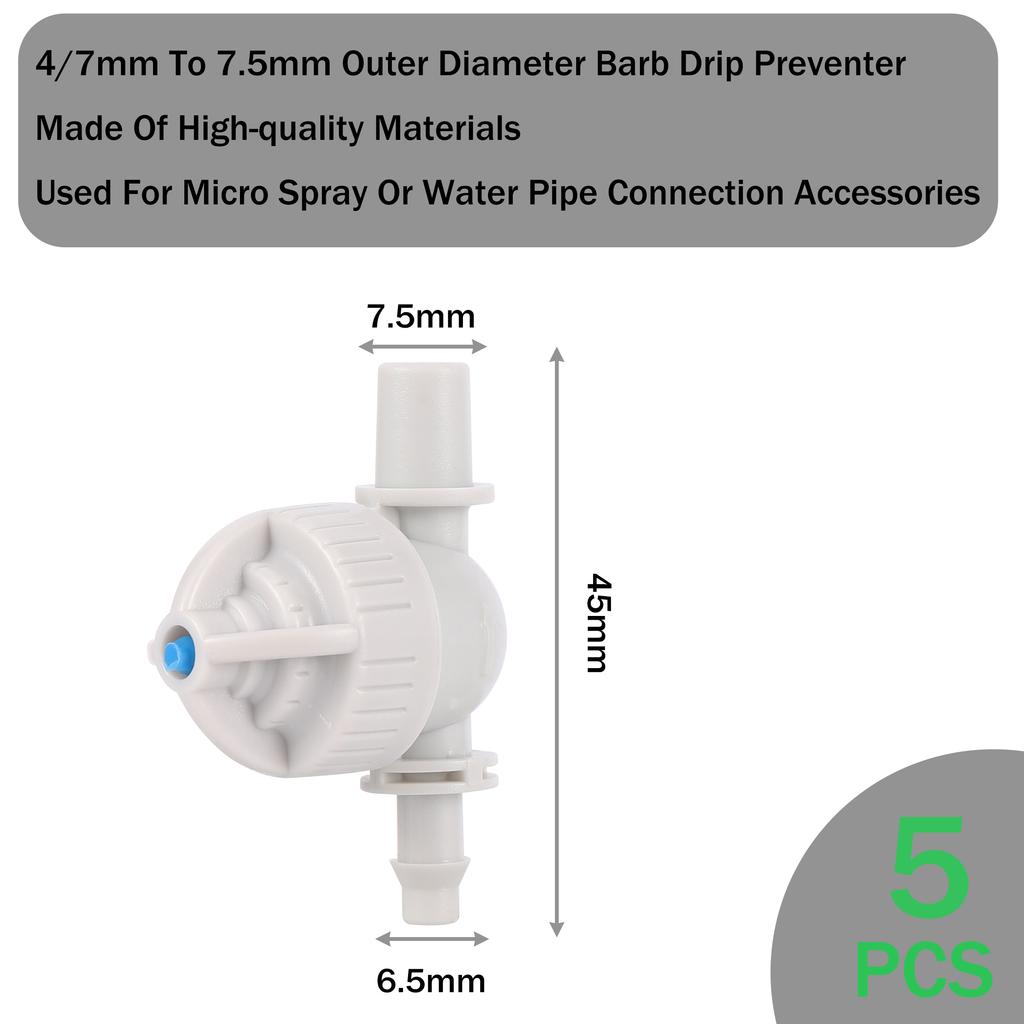 5pcs 6mm Ball Anti-drip Fitting Garden Watering Kit Irrigation System Hose Fittings Agriculture Drip Misting System