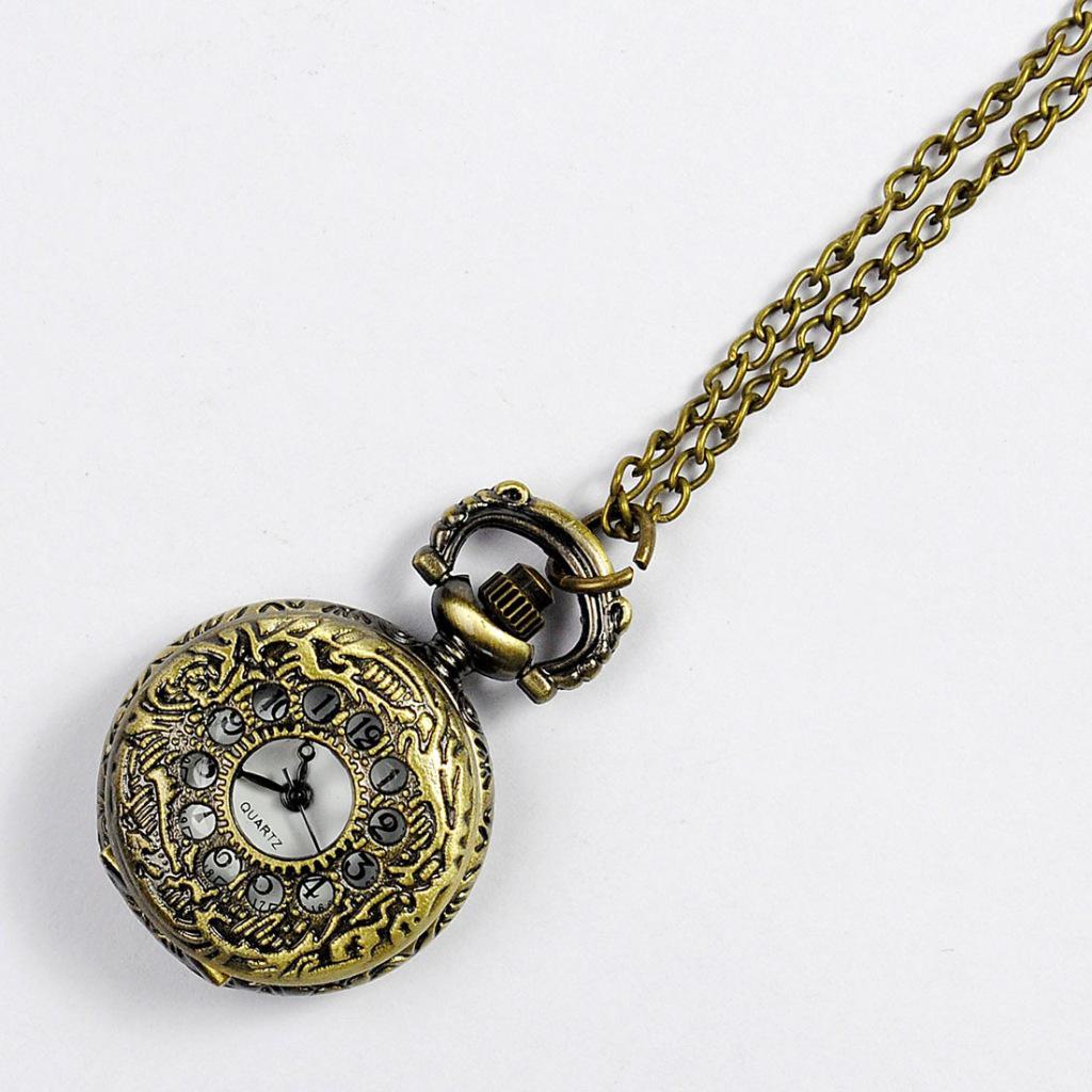 Nostalgiczny naszyjnik z zegarkiem kieszonkowym: Wiele stylów małych kieszonkowych zegarków z klapką (Model 6083)