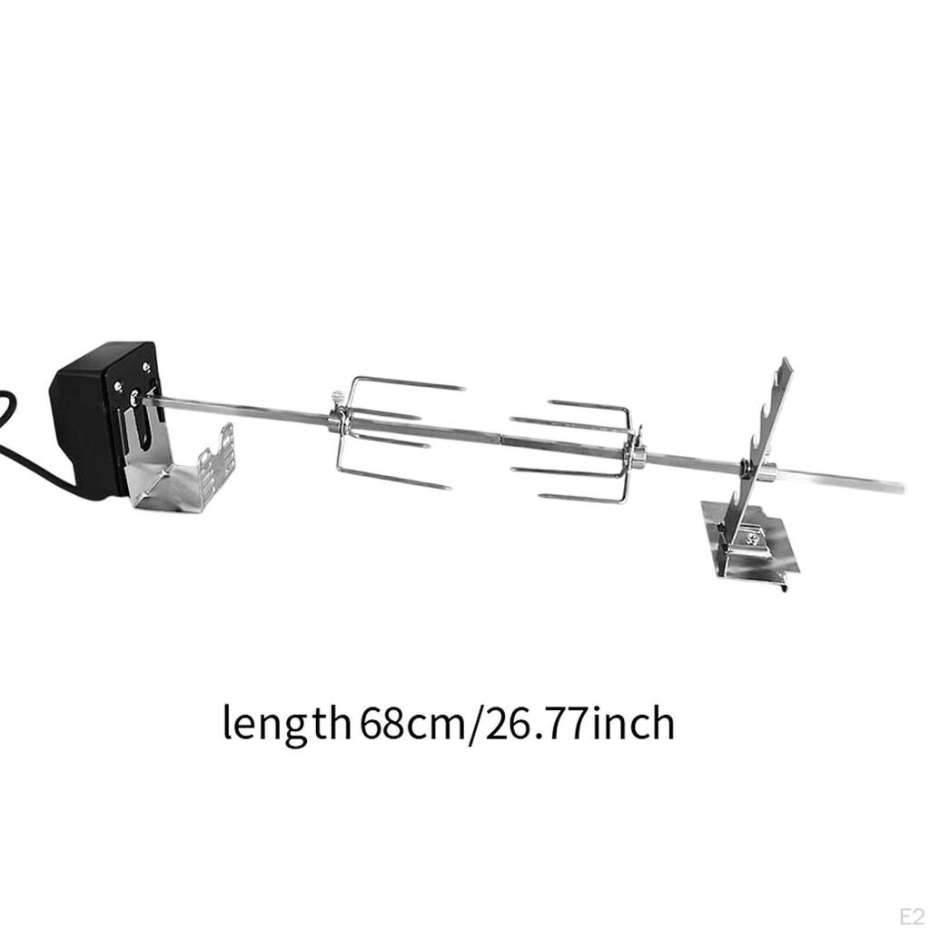Drehspieß-Set für Grills Edelstahl Strapazierfähiges Zubehör Automatisch drehender BBQ