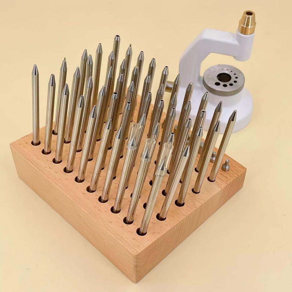 Watch Repair Staking Tool Press Set Watchmaker Jewelling Punching Kit with 50 Punches 10 Stakes Watchmaker Jewelling Tool