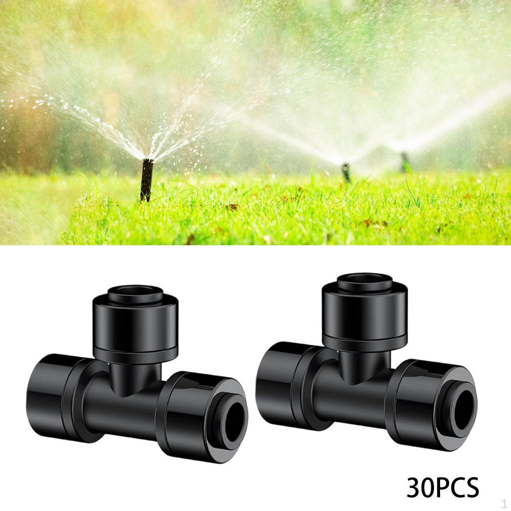 30 Stück, 1/4" Tropfbewässerungsschlauch T-Stück Schnellverbinder Robust, Premium, Praktisch Push to