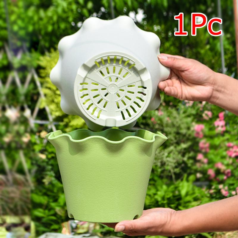 1PC Resin Not Easily Broken Elegant Flowers Durable Long-lasting Practical DIY Lotus Leaf Edge Flowerpot Living Room