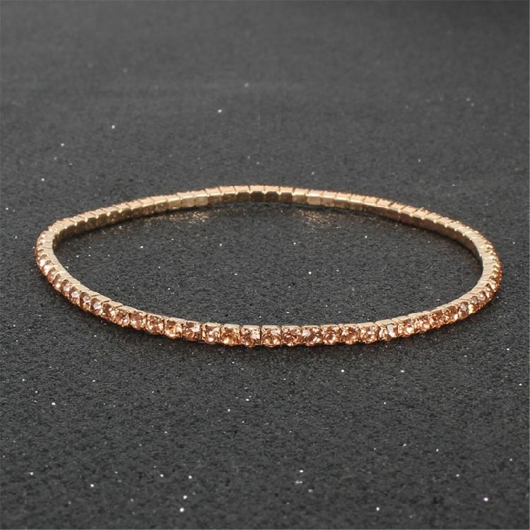 9Pcs Stackable Elastic Crystal Bead Bracelet Rhinestones Handchain Fashionable Stretch Wristchains Jewelry for Women