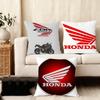 H-H-Honda Motorcycle Cushion Cover Silky Short Plush Home Sofa Cushion Cover - Invisible Zipper Home Decoration