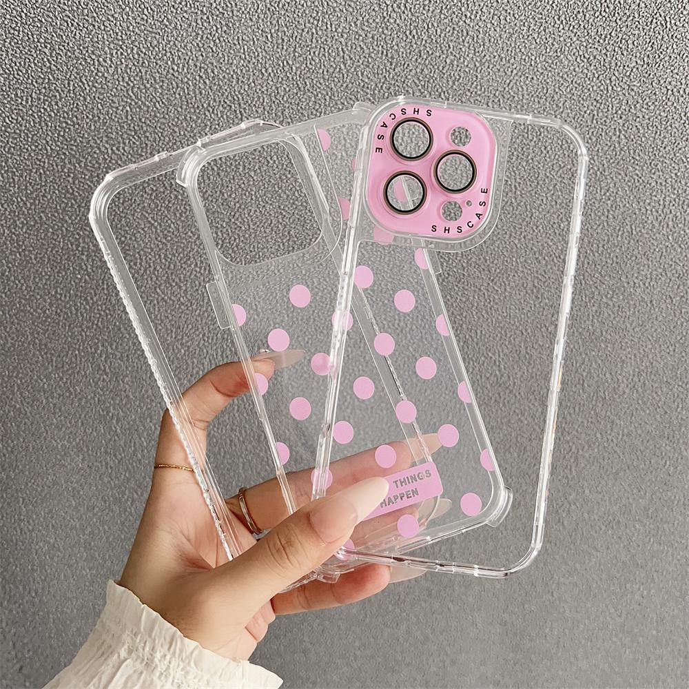 Fashion Luxury Cute Clear Phone Case for iPhone 16 Pro Max 15 14 Plus 13 16E Shockproof Transparent TPU Cover Slim Protective
