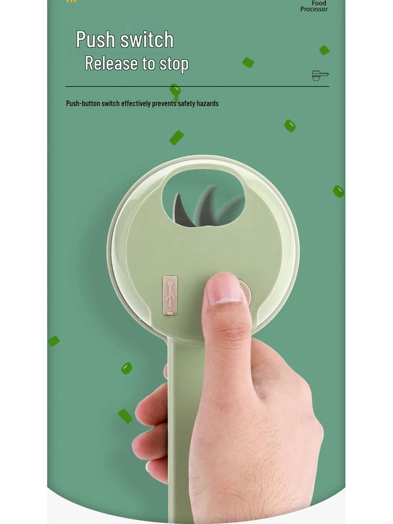 Second Gen Electric Handheld Veggie & Baby Food Cutter - Multi-Functional Garlic Masher & Meat Mincer