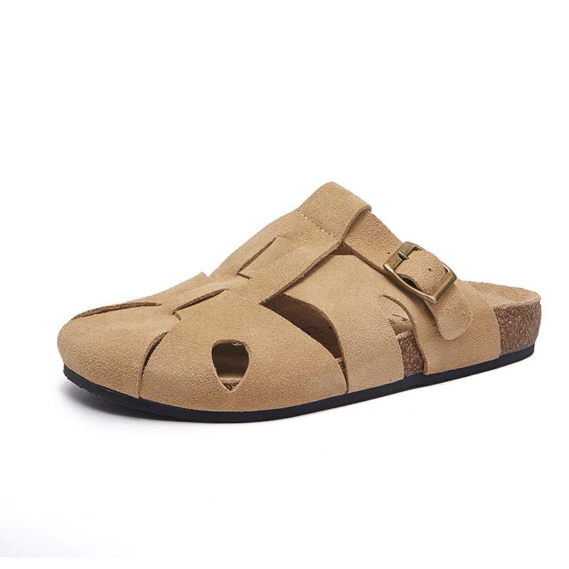 Женская обувь Пробковые шлепанцы Удобная обувь для ношения на улице и Крутые полушлепанцы 35 верблюд 4836₽