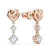 Cute Female White Round Zircon Stone Stud Earrings Vintage Rose Gold Color Wedding Party Gift  For Women
