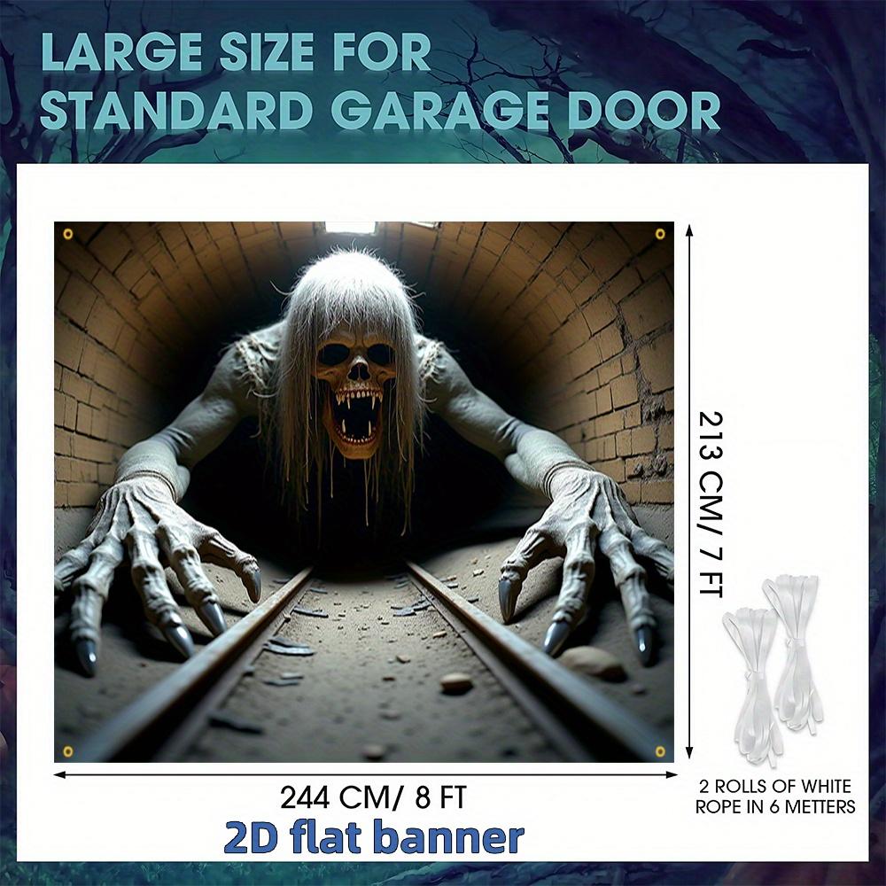 2D flat banner 1 piece Halloween Happy Garage Door Banner