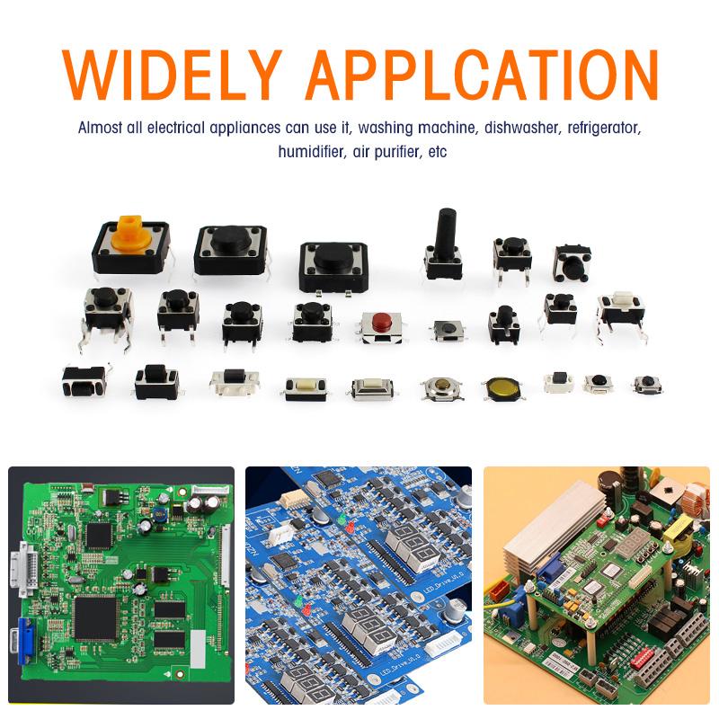 125PCS 25Values Tact Push Button Switch DIP SMD Micro Switch Micro Push Buttons Touch Component Kit, for TV Toys Home Use Button