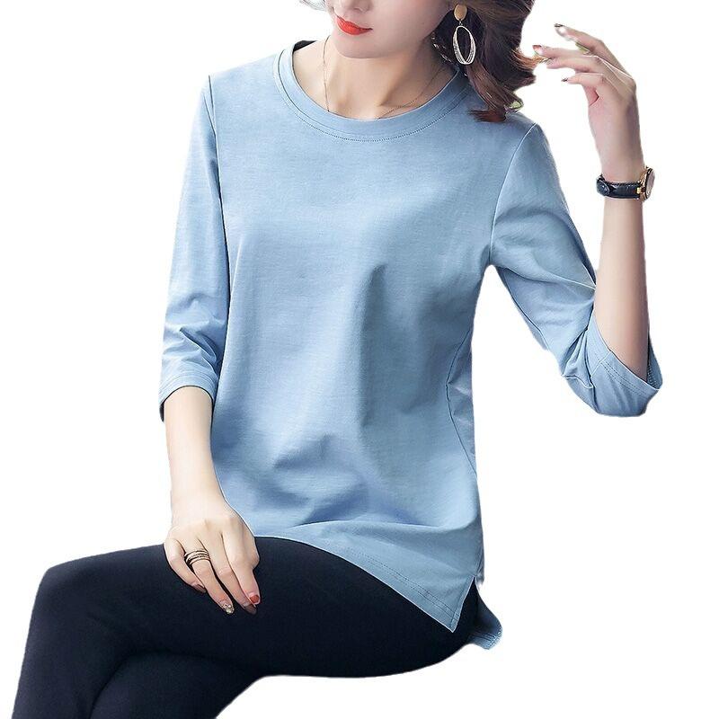 Korean Style Women's T-Shirt - Short, Seven-Sleeved, Long-Sleeved, Loose Fit, Plus Size for Spring and Summer