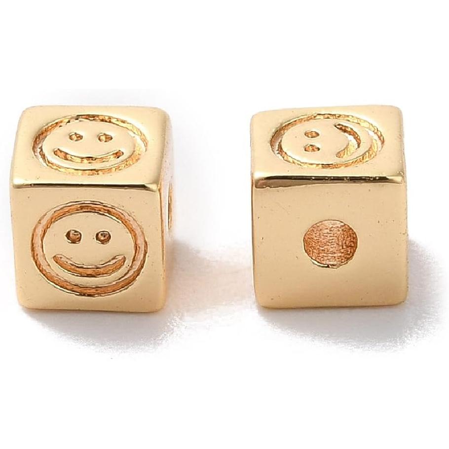 LiQunSweet 20 Pcs 18K Gold Plated Heart 304 Stainless Steel Beads Lovely Heart Spacer Loose Beads for Valentine's Day Gifts DIY Jewelry Craft