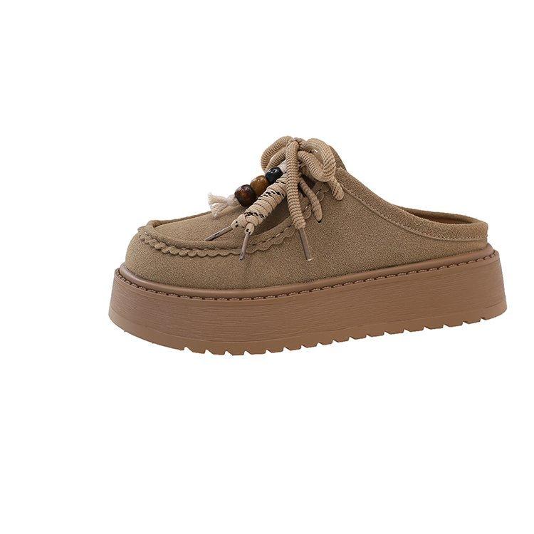 Urban attraction~ Korean version of solid color thick bottom 2025 autumn new retro matte leather bag head tow Birkentow