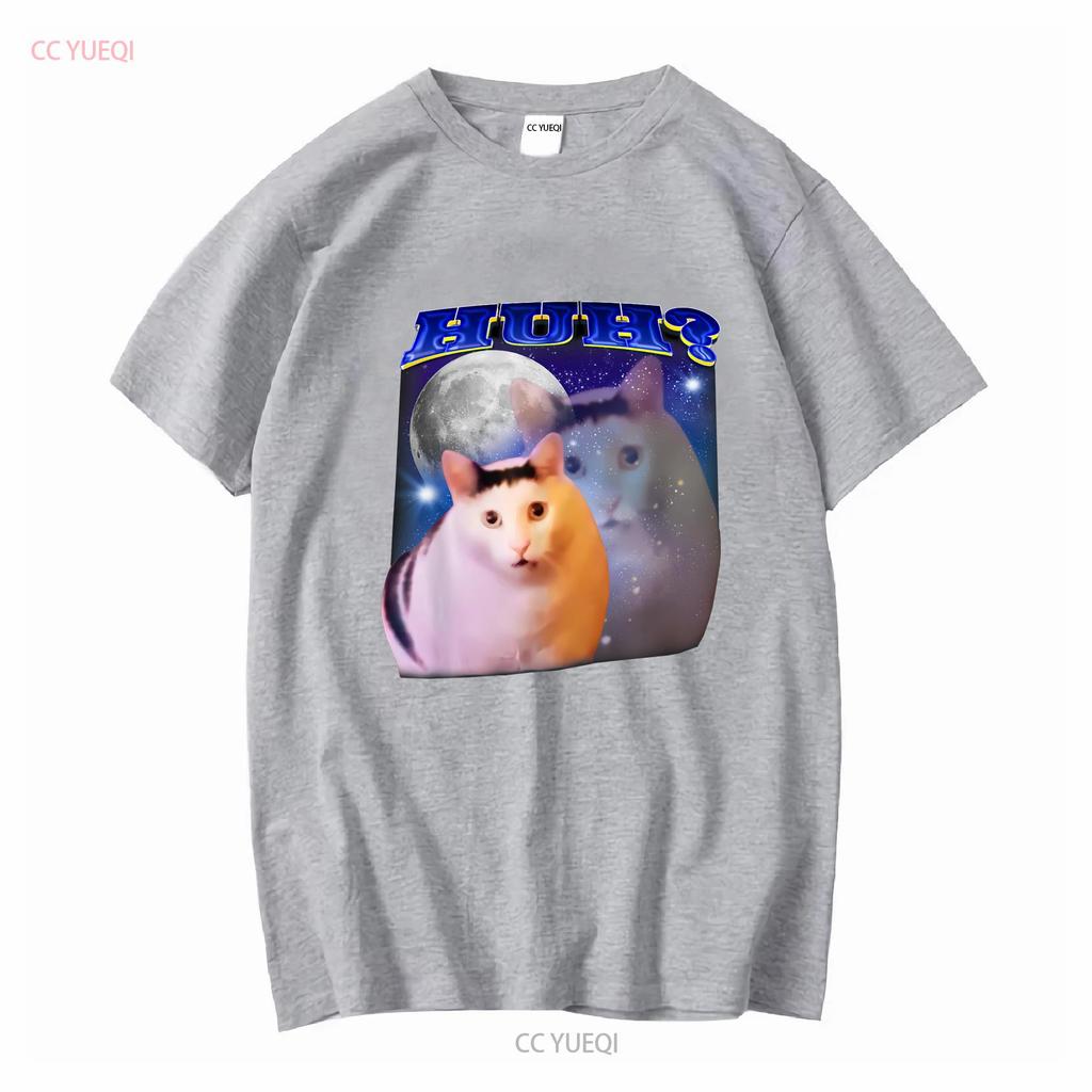 Funny Meme Huh Cat T Shirt vintage Washed Versatile Comfortable Breathable streetwear Stretched designer clothes fashion Casual