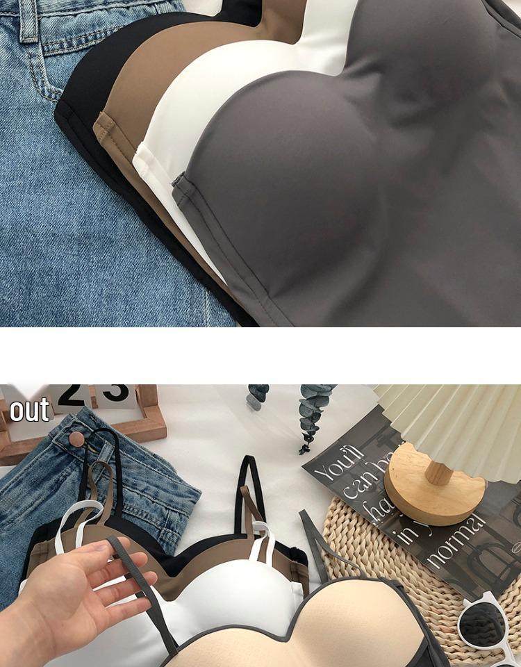 Elegant Ice Silk Camisole with Chest Pads – Sleek and Sexy Back Short Tank Top