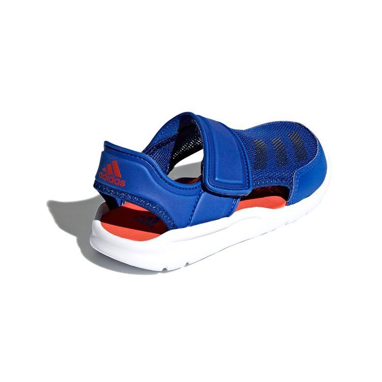 Adidas Fortaswim Space Leather Comfortable Versatile Flat Childrens Sandals Kids Sandals Blue Orange White AC8253