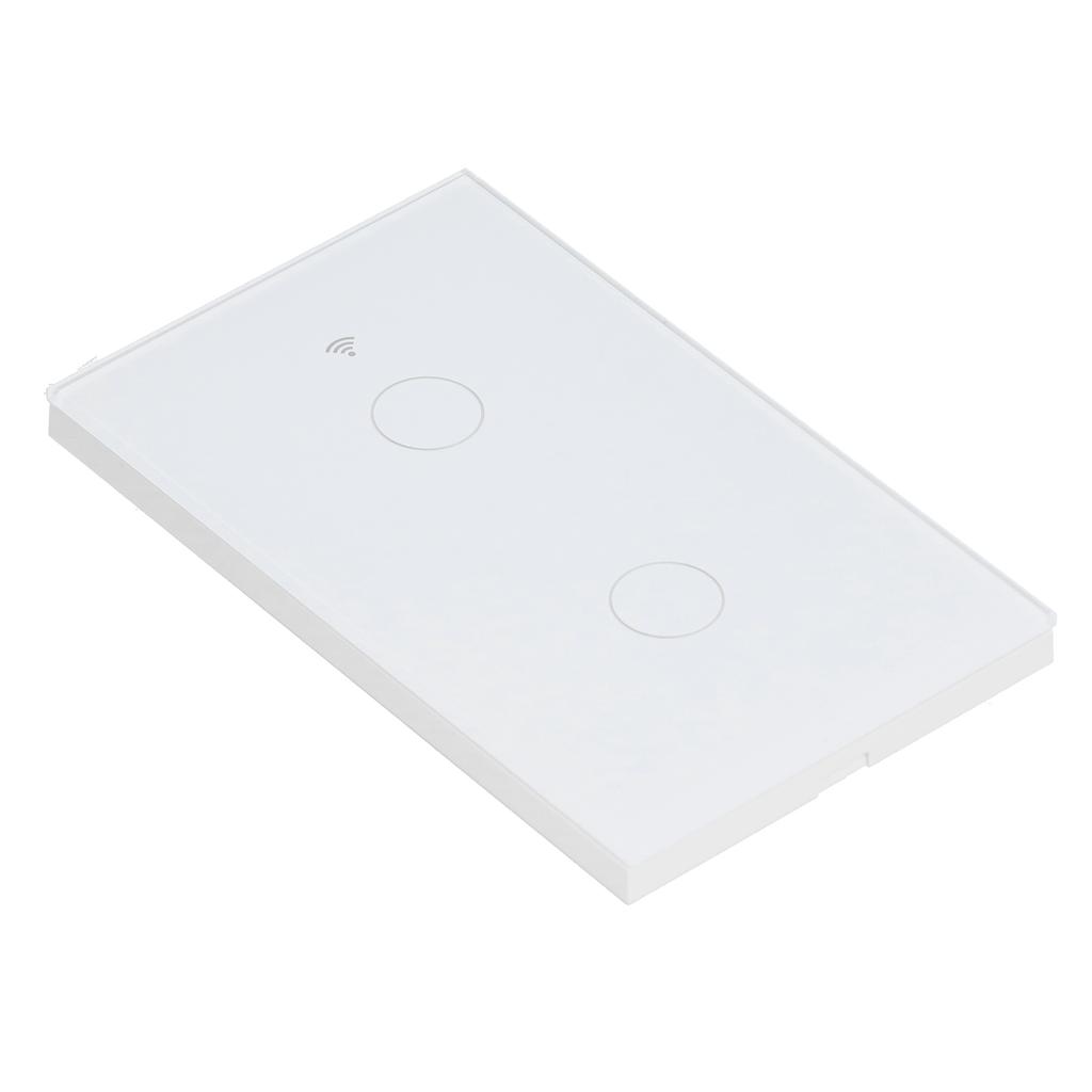 For Zigbee Tuya Remote Light Switch Voice Control 2‑Gang US Wall Touch Switch AC 100‑240V