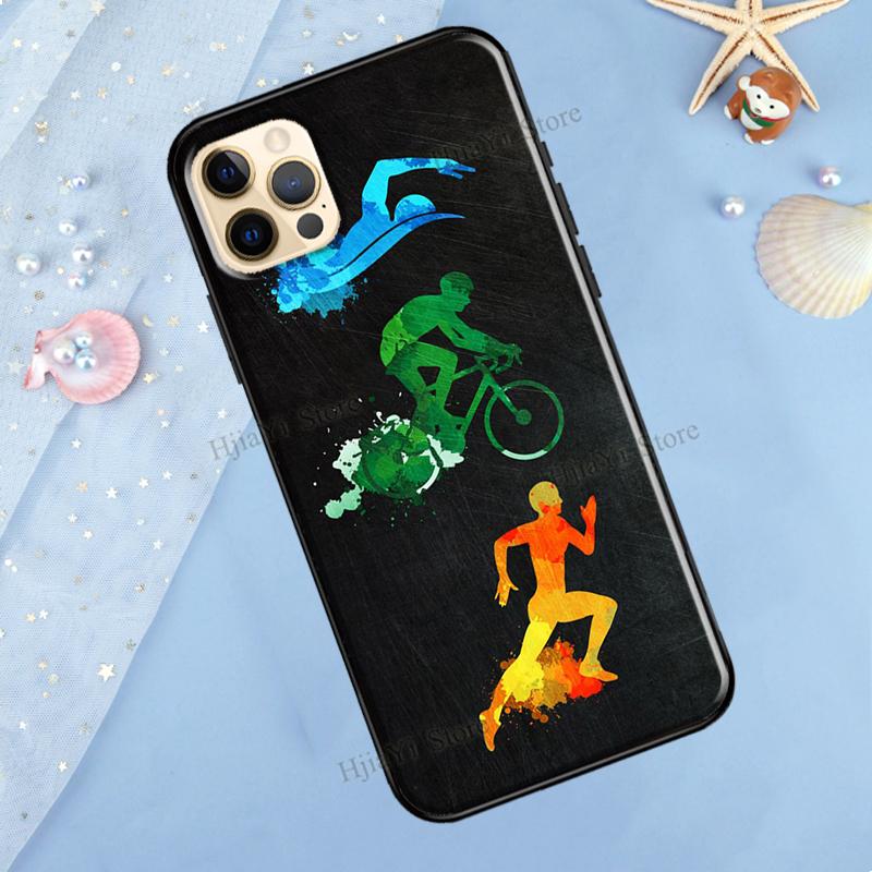 

Чехол для iPhone 13 Pro Max 12 Mini X XR XS Max SE 2020 8 7 Plus 11 Pro Max для плавания, велосипеда, бега, триатлона iPhone 13Pro MAX
